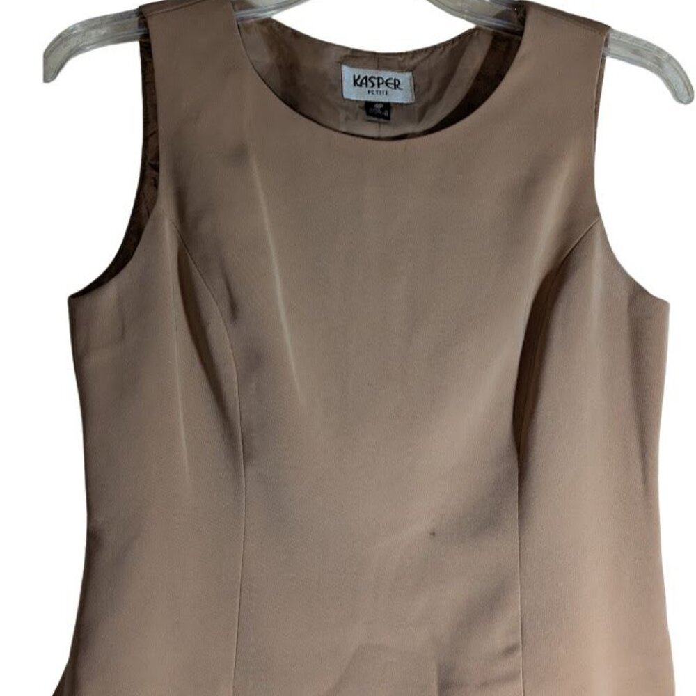 Vintage Y2K Kasper Beige fitted suit vest waistcoat top fairy whimsygoth Sz 4P